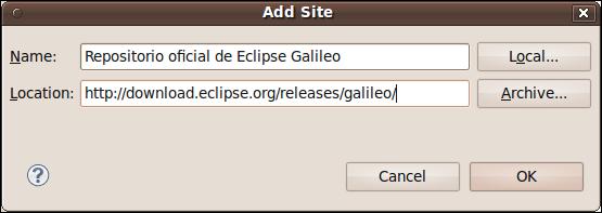 Ilustración de Eclipse para añadir repositorio